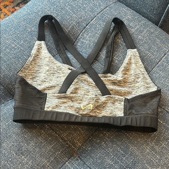 Black and Gray Women's Sports Bra - Picture 2 of 6